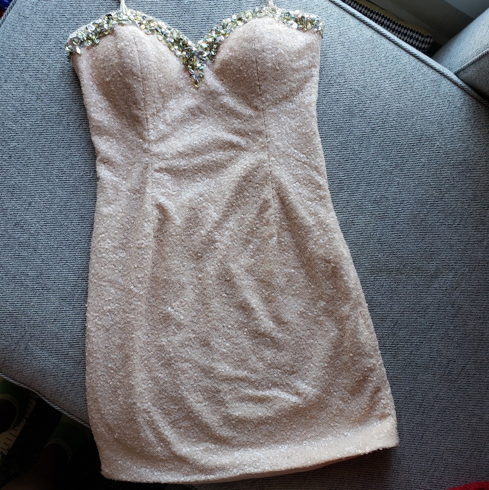 Nude bodycon sequin dress